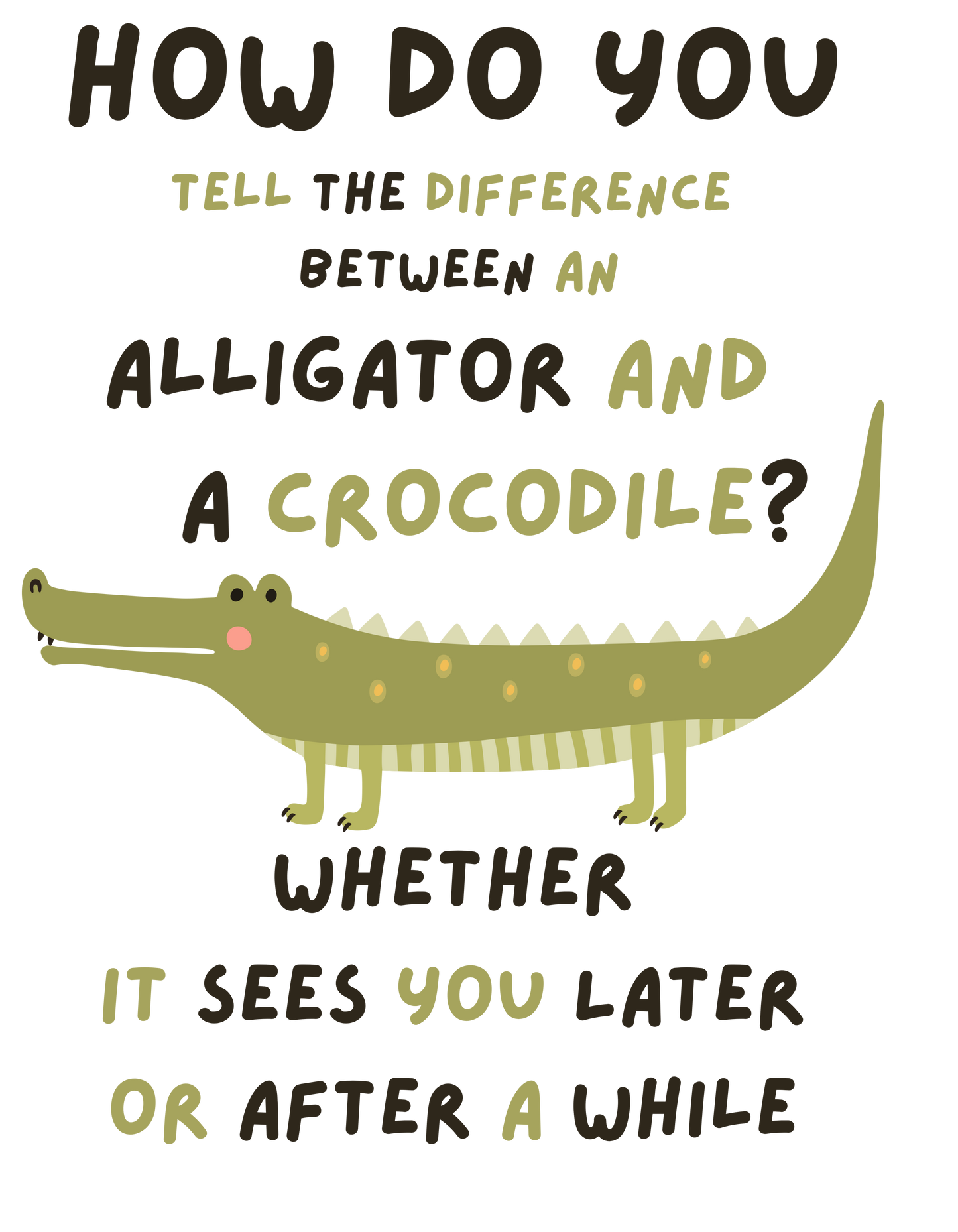 What's the difference between an alligator and a crocodile?